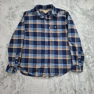 Buffalo Jackson Men's Medium Button-Down Long Sleeve Shirt Blue Brown Plaid